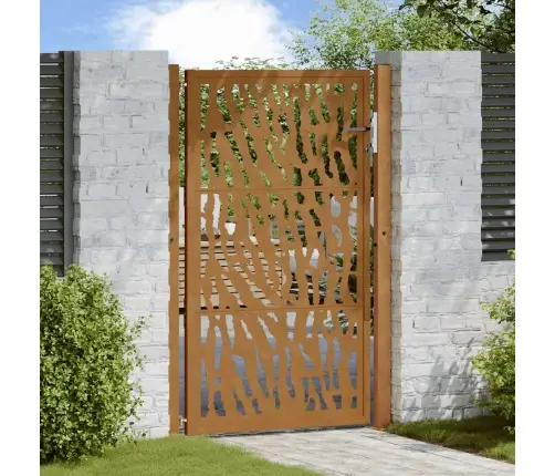 Dārza Vārti 105X155 Cm Laikapstākļu Tērauda Pēdas Dizains Vidaxl