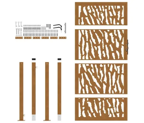 Dārza Vārti 105X180 Cm Laikapstākļu Tērauda Pēdas Dizains Vidaxl