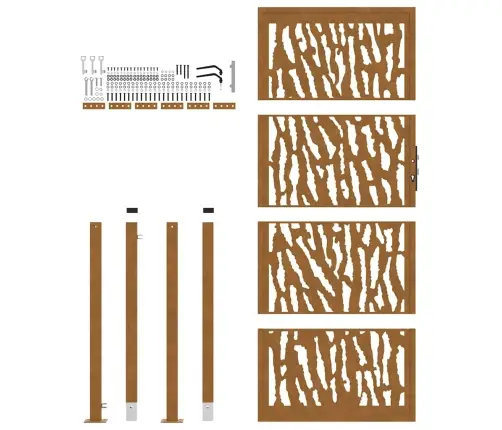 Sodo Vartai, 100X200 cm Atsparūs Oro Sąlygoms, Plienas, Su Atbrailomis