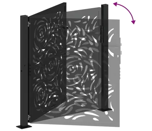 Dārza Vārti Melni 105X106 Cm Tērauda Liesmas Dizains Vidaxl