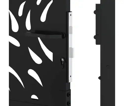 Dārza Vārti Melni 105X106 Cm Tērauda Liesmas Dizains Vidaxl