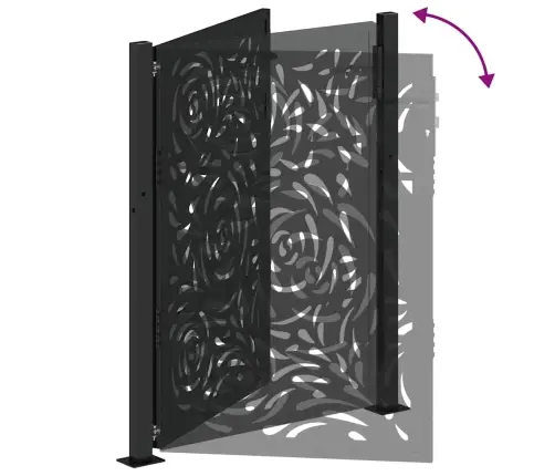 Dārza Vārti Melni 105X130 Cm Tērauda Liesmas Dizains Vidaxl