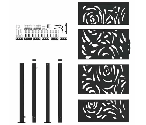 Aiavärav, Must, 100 X 175 cm Terasest, Leegidisain