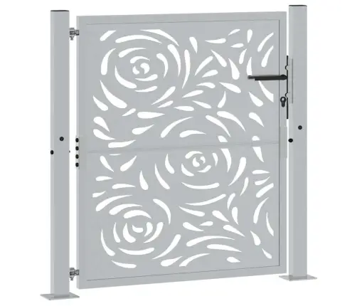 Dārza Vārti 105X105 Cm Laikapstākļiem Tērauda Liesmas Dizains Vidaxl