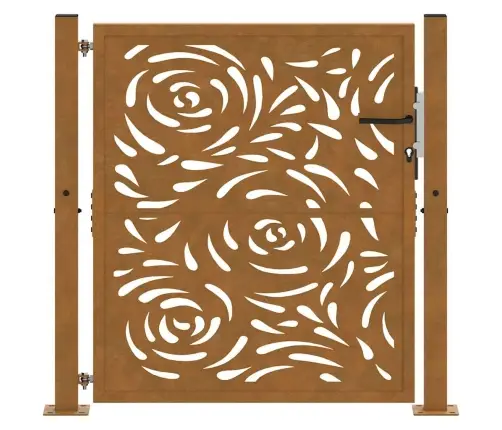 Dārza Vārti 105X105 Cm Laikapstākļiem Tērauda Liesmas Dizains Vidaxl