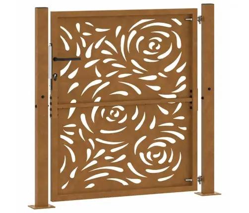 Dārza Vārti 105X105 Cm Laikapstākļiem Tērauda Liesmas Dizains Vidaxl