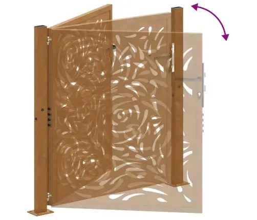 Dārza Vārti 105X105 Cm Laikapstākļiem Tērauda Liesmas Dizains Vidaxl