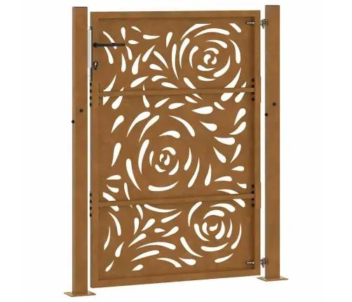 Dārza Vārti 105X130 Cm Laikapstākļiem Tērauda Liesmas Dizains Vidaxl