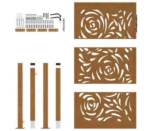 Aiavärav 100 X 150 Cm Ilmastikukindel Terasest Leegidisain