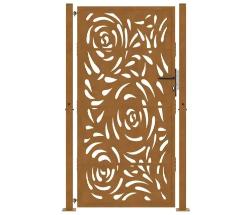 Dārza Vārti 105X180 Cm Laikapstākļiem Tērauda Liesmas Dizains Vidaxl