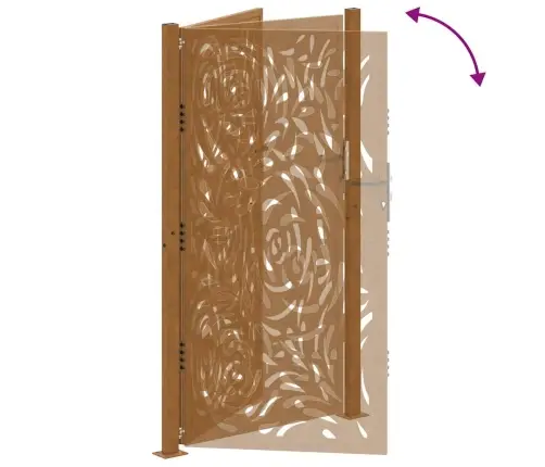 Dārza Vārti 105X180 Cm Laikapstākļiem Tērauda Liesmas Dizains Vidaxl