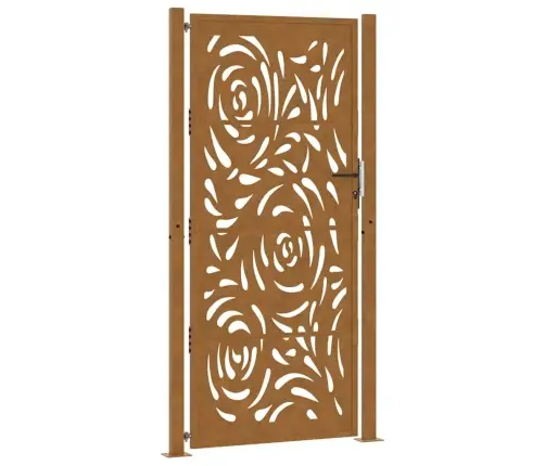 Dārza Vārti 105X205 Cm Laikapstākļiem Tērauda Liesmas Dizains Vidaxl