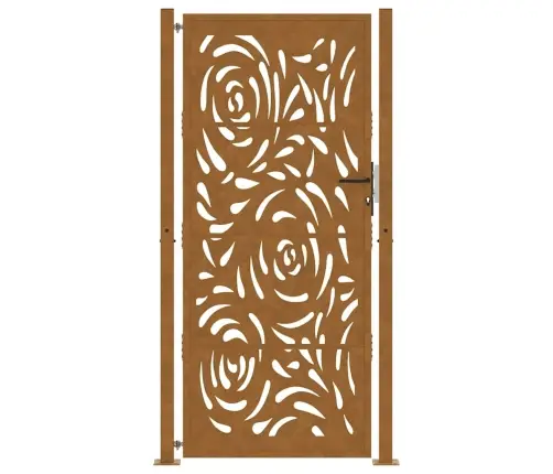 Dārza Vārti 105X205 Cm Laikapstākļiem Tērauda Liesmas Dizains Vidaxl