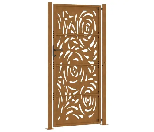 Dārza Vārti 105X205 Cm Laikapstākļiem Tērauda Liesmas Dizains Vidaxl