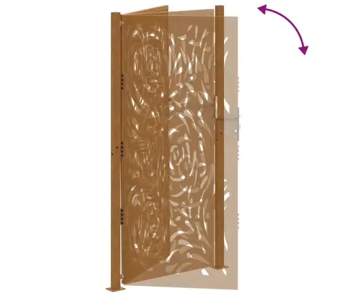 Dārza Vārti 105X205 Cm Laikapstākļiem Tērauda Liesmas Dizains Vidaxl