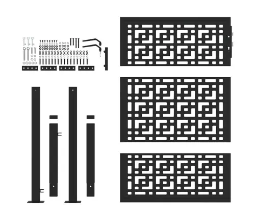 Aiavärav, Must, 100 X 125 cm Terasest, Ristikujuline