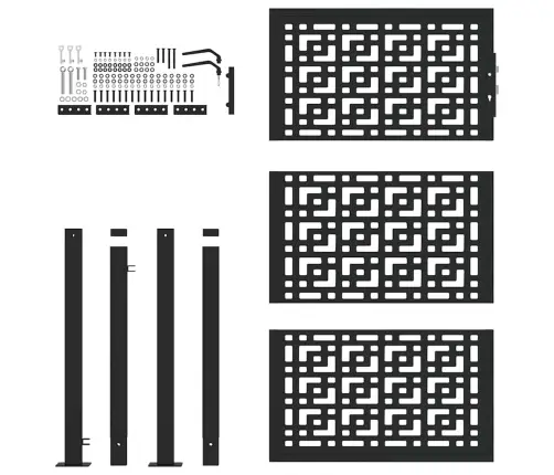 Dārza Vārti Melni 105X155 Cm Tērauda Krusta Dizains Vidaxl