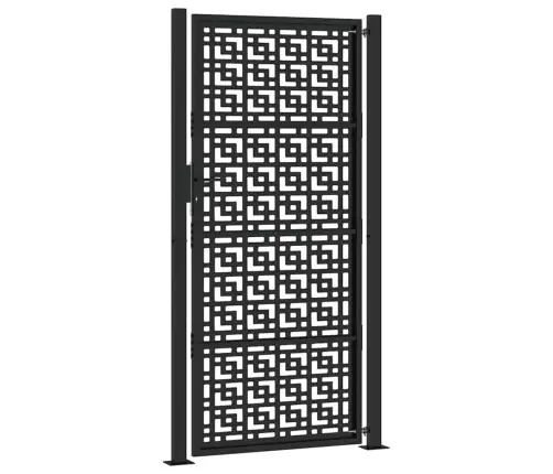 Dārza Vārti Melni 105X205 Cm Tērauda Krusta Dizains Vidaxl