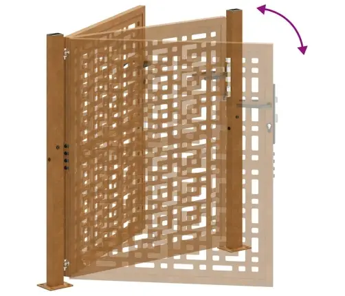 Aiavärav 105 X 105 Cm Ilmastikukindlast Terasest Ristikujulise Mustriga