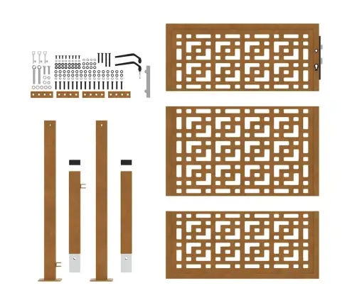 Dārza Vārti 105X130 Cm Laikapstākļu Tērauda Krustu Dizains Vidaxl