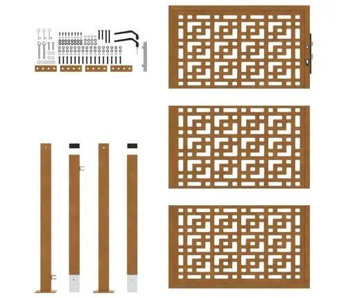 Dārza Vārti 105X155 Cm Laikapstākļu Tērauda Krustu Dizains Vidaxl