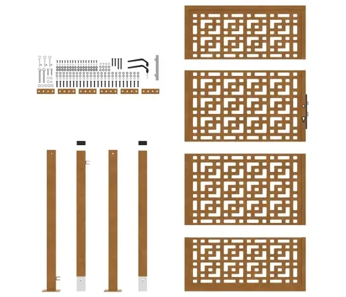 Dārza Vārti 105X180 Cm Laikapstākļu Tērauda Krustu Dizains Vidaxl