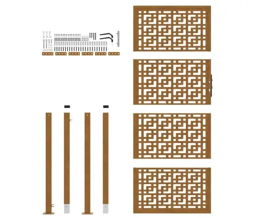 Dārza Vārti 105X205 Cm Laikapstākļu Tērauda Krustu Dizains Vidaxl