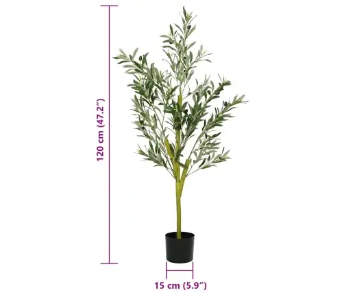 Mākslīgais Olīvkoks, 450 Lapas, 120 Cm, Zaļš Vidaxl