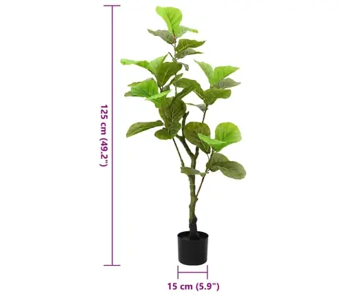 Mākslīgais Fikuss, 30 Lapas, 125 Cm, Zaļš Vidaxl