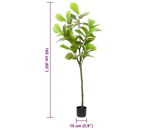 Dirbtinis Fikusas, Žalios Spalvos, 165cm 48 Lapai