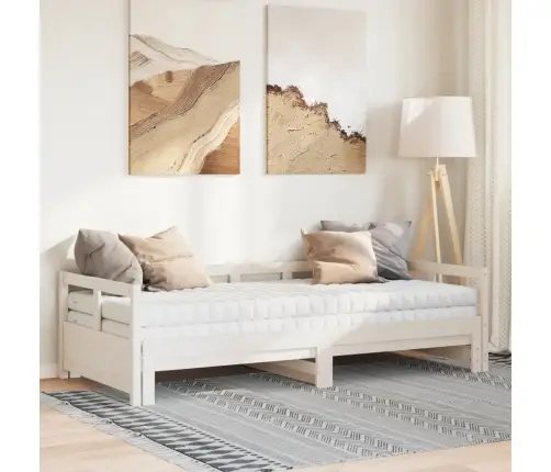 Päevavoodi Väljatõmmatava Osa Ja Madratsiga, 90X190 cm Mänd