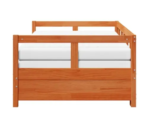 Lova Su Ištraukiama Dalimi Ir Čiužiniu, Ruda, 90X190cm Pušis