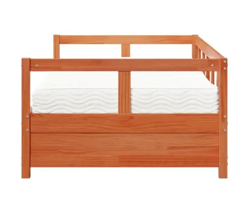 Dīvāngulta Ar Matraci, Vaska Brūna, 90X190Cm, Priedes Masīvkoks Vidaxl