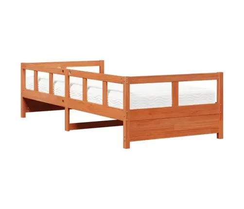 Dīvāngulta Ar Matraci, Vaska Brūna, 90X190Cm, Priedes Masīvkoks Vidaxl