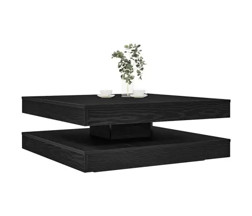 Kafijas Galdiņš 360 Grādos Grozāms Melnais Ozols 90X90X34,5 Cm Vidaxl