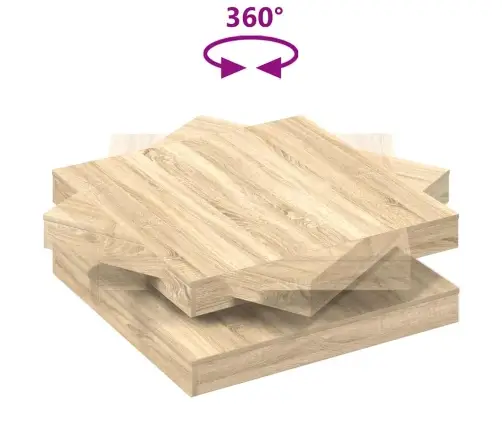 Kavos Staliukas, Sonoma, 90X90X34,5cm 360 Laipsnių Pasukamas Kavos Staliukas, Sonoma, 90X90X34,5cm 360 Laipsnių Pasukamas