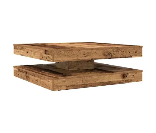 Kafijas Galdiņš 360 Grādos, Grozāms, Veca Koka, 90X90X34,5 Cm Vidaxl