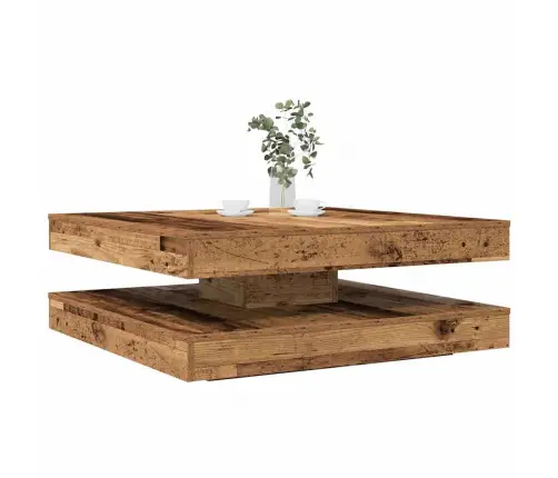 Kafijas Galdiņš 360 Grādos, Grozāms, Veca Koka, 90X90X34,5 Cm Vidaxl