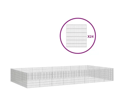 Loomade Aedik 24 Paneeli 54X60 Cm Tsingitud Raud