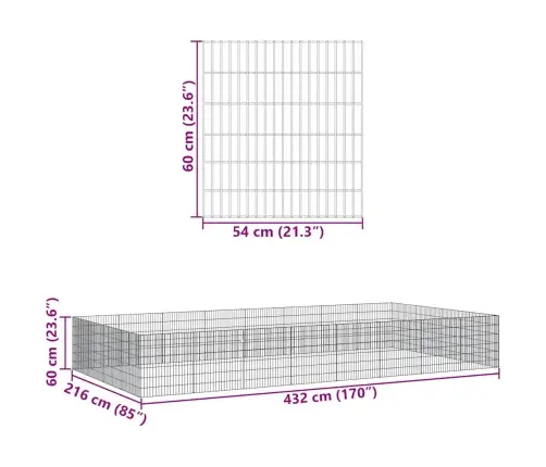 Loomade Aedik 24 Paneeli 54X60 Cm Tsingitud Raud