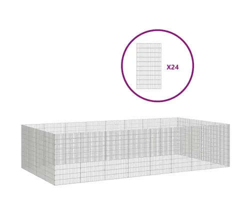 Loomade Aedik 24 Paneeli 54X100 Cm Tsingitud Raud