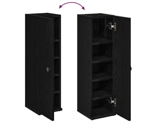 Vannas Istabas Skapis Ar Ruļļu Turētāju Melns 20,5X22X72 Cm Vidaxl