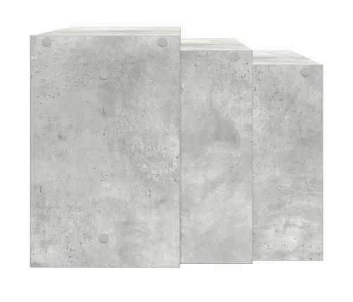 Sustumiami Staliukai, 3Vnt., Betono Pilki, Apdirbta Mediena