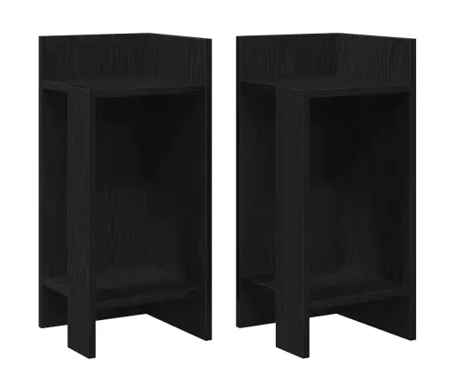 Galdiņi Ar Plauktu, 2 Gab., Melns, 25,5X27X60 Cm Vidaxl