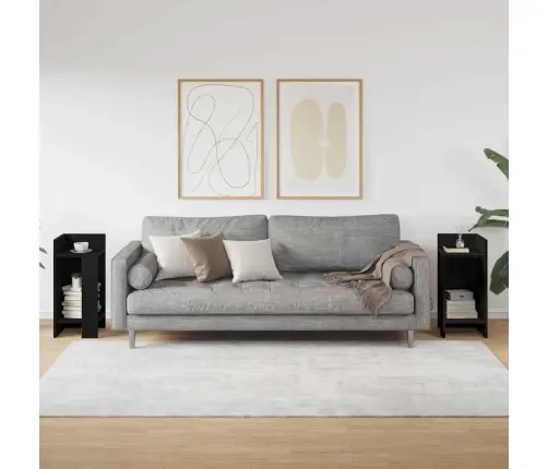 Galdiņi Ar Plauktu, 2 Gab., Melns, 25,5X27X60 Cm Vidaxl