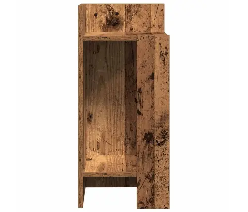 Lisalauad 2 Tk Riiuliga, Vana Puit, 25,5X27X60 Cm