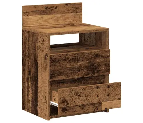 Naktsskapīši, 2 Gab., Ar 2 Atvilktnēm, Veca Koka, 40X33X60 Cm Vidaxl
