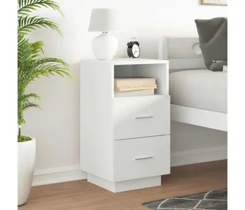 Naktsskapītis Ar 2 Atvilktnēm, Balts, 36X36X68 Cm Vidaxl
