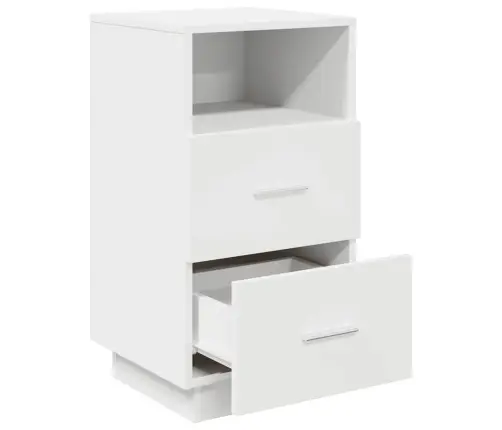 Naktsskapītis Ar 2 Atvilktnēm, Balts, 36X36X68 Cm Vidaxl