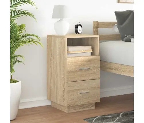 Naktsskapītis Ar 2 Atvilktnēm, Ozolkoka, 36X36X68 Cm Vidaxl